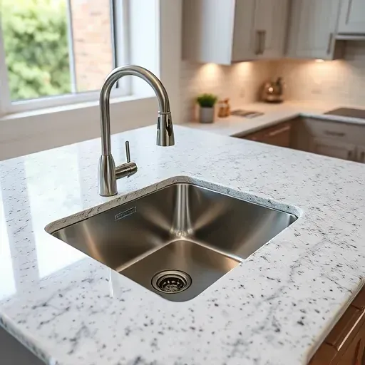 Perfectly installed stainless steel kitchen sink with modern fixtures in a sleek Mentone California kitchen