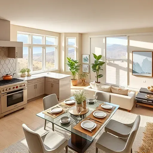 Completed home remodel in Mentone CA featuring modern kitchen, elegant dining area, and cozy living space with plants.