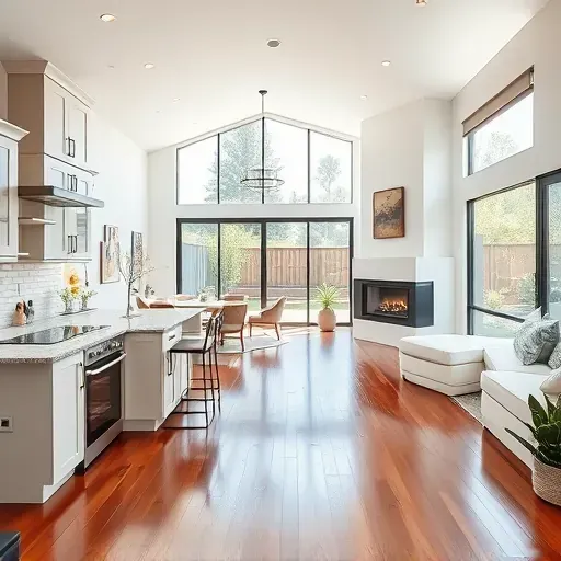 Modern cozy home remodeling in Oak Glen CA featuring open-concept kitchen and stylish living area with natural light.
