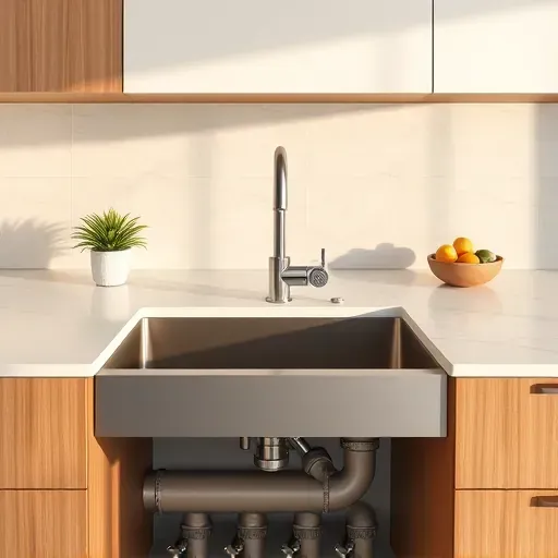 Recently installed sleek kitchen sink with polished fixtures, concealed plumbing, and modern marble countertop in a stylish, well-lit Mentone kitchen