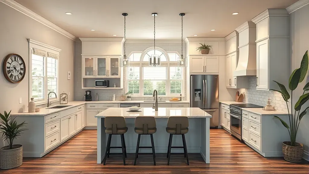 Home Remodeling in Pomona, CA showcasing modern kitchen and living space designs.