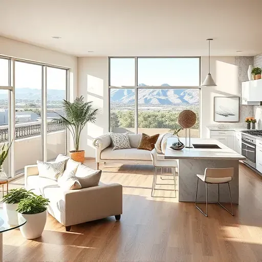 Completed home remodeling project in Muscoy CA featuring a modern interior with sleek finishes and stunning views.