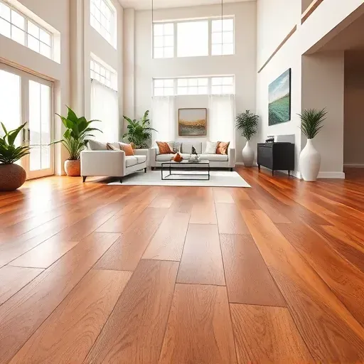 Beautiful completed hardwood flooring in a modern Mentone CA living room with natural light and stylish decor
