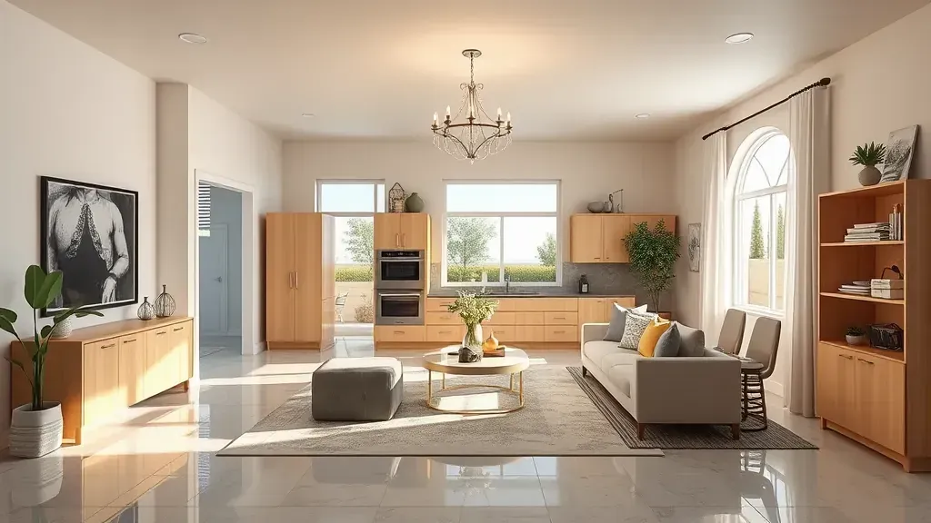 Home Remodeling in Perris, CA showcasing modern kitchen and living space designs.