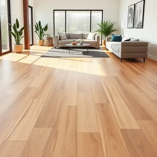 Luxury vinyl plank flooring in Mentone California with natural wood textures, warm tones, modern furniture, and bright natural light