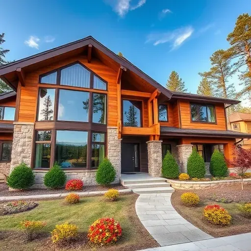 Contemporary home remodel in Big Bear Lake featuring wood accents, stone finishes, and scenic mountain views.
