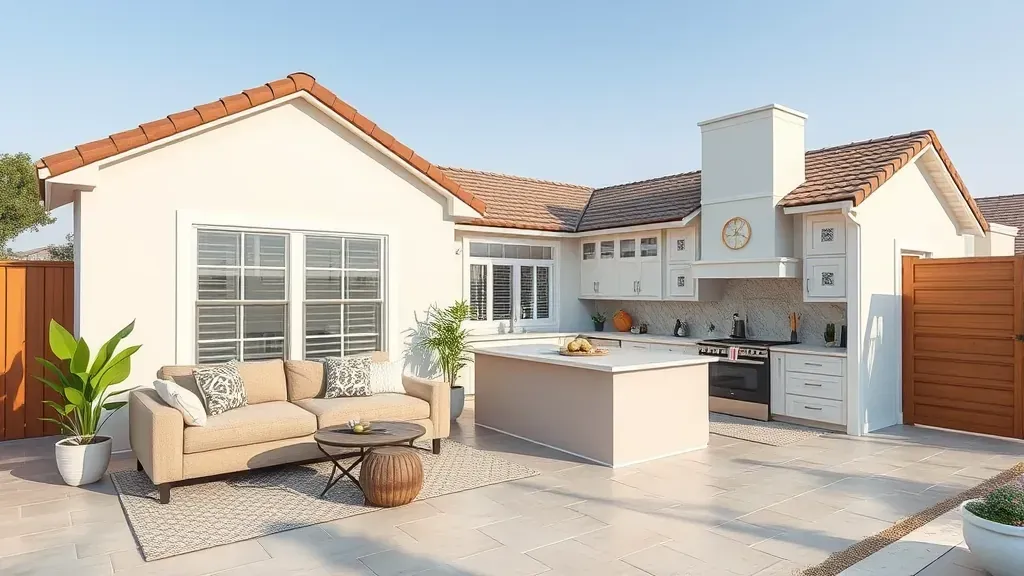 Modern home remodeling in Mentone CA showcasing elegant design and updated interiors with no people present.