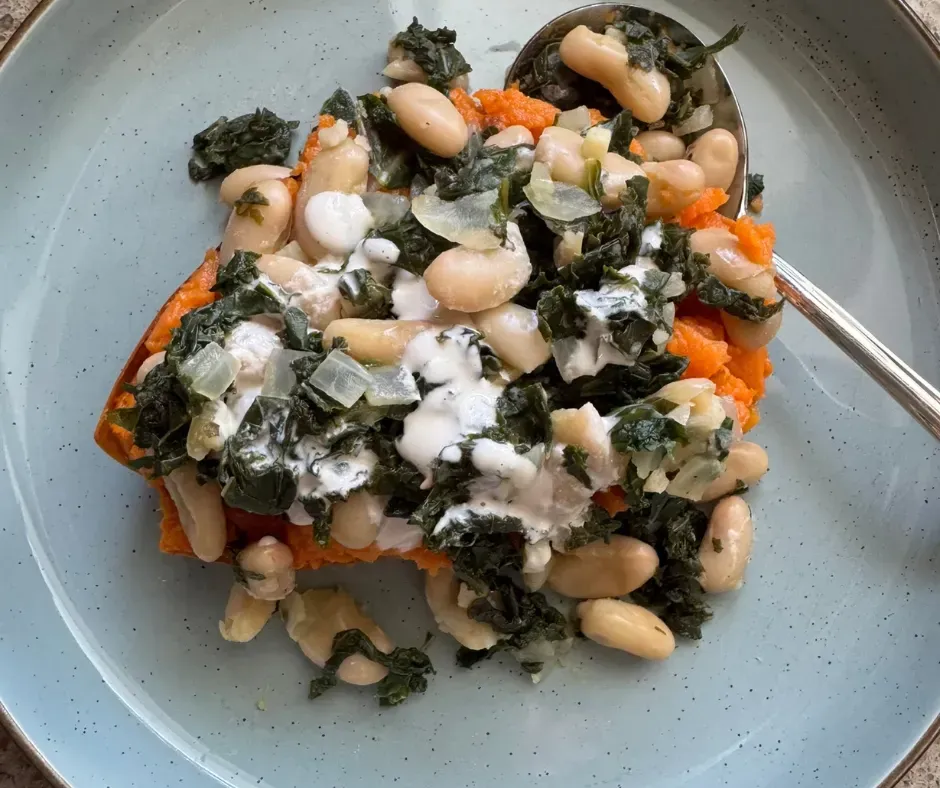 Simple Kale & White Bean Bowl (From My Tower Garden)