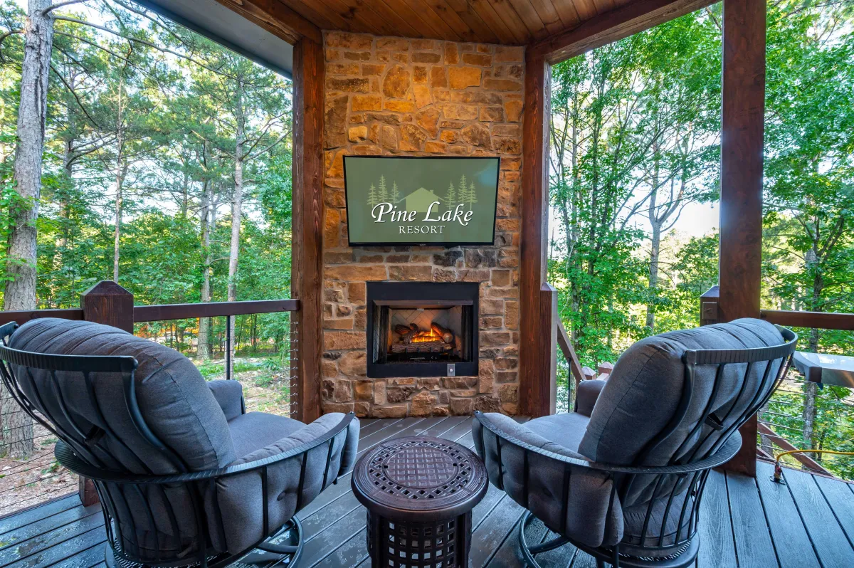Romantic Pines Outdoor Fireplace