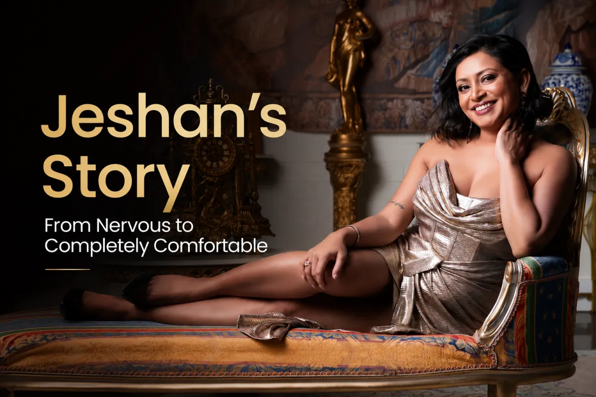 Portrait of a woman on a chaise lounge