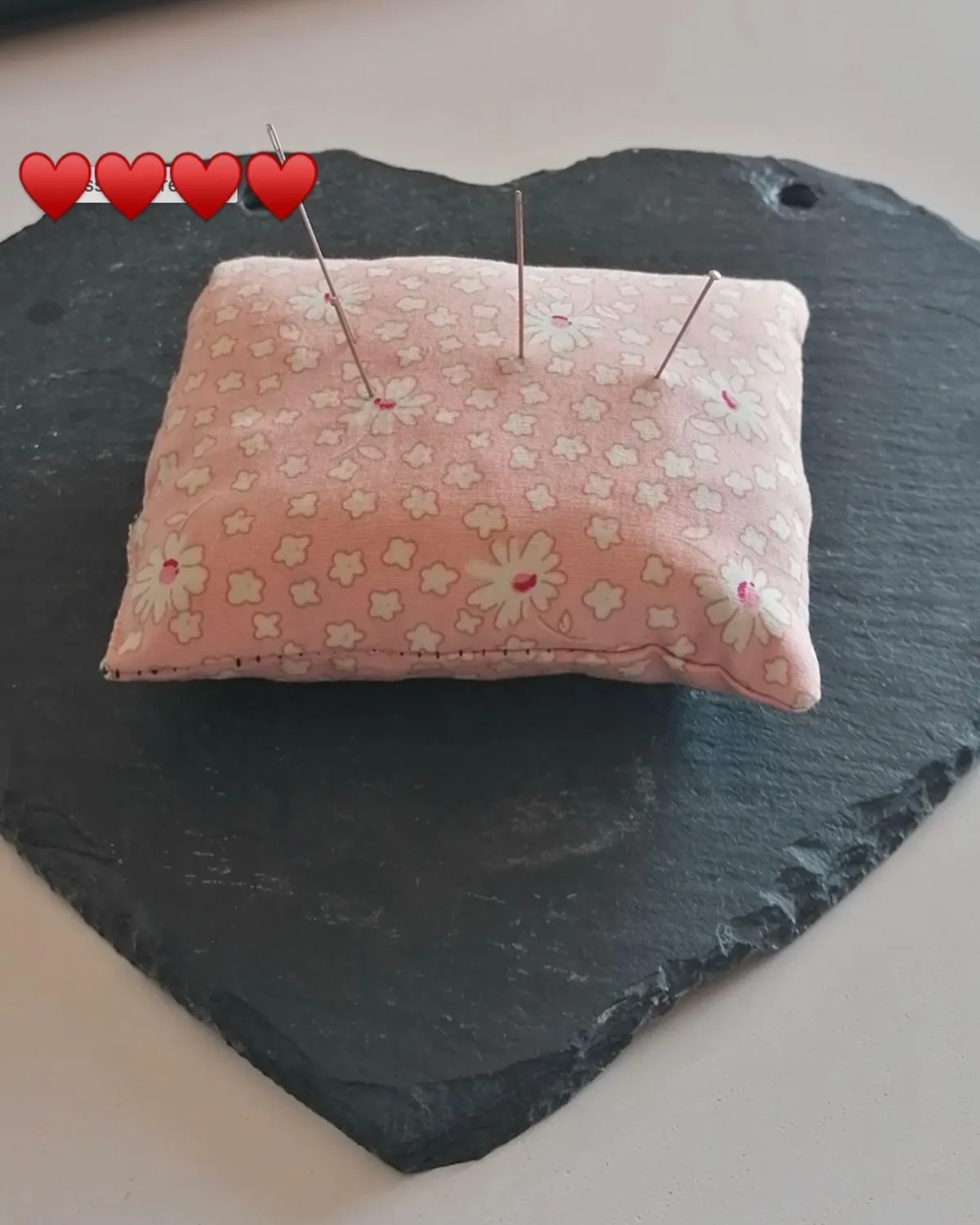 Handmade floral pin cushion sewn by a Sew Every Day member