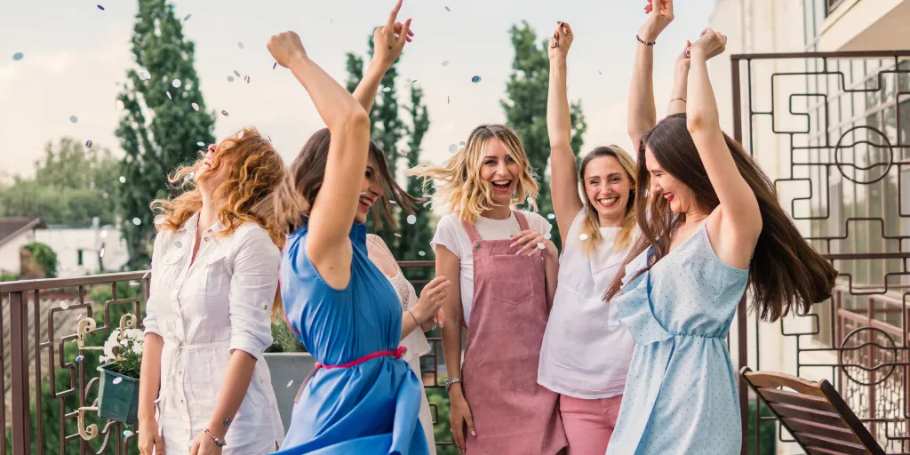 Woman spending time with friends