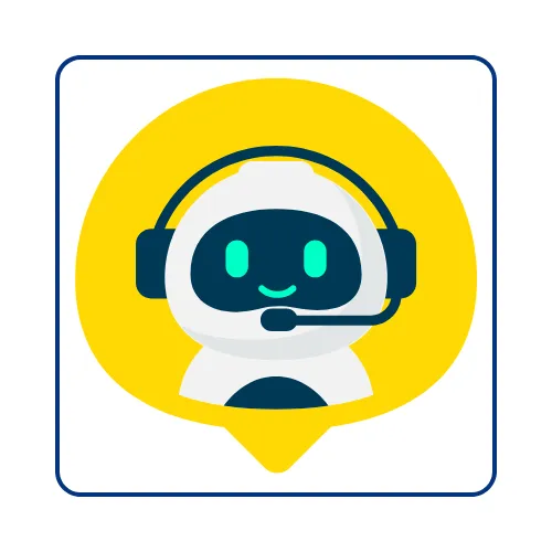 Vector icon of AI receptionist handling phone calls