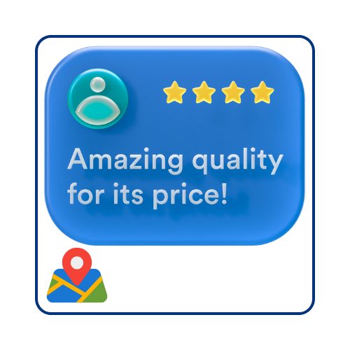 Icon showing reviews and star ratings to build trust