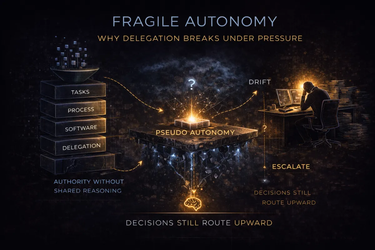 Fragile Autonomy: Why Delegation Collapses Under Pressure