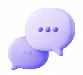A stylized 3D illustration of a purple cylindrical smart speaker or voice assistant device.