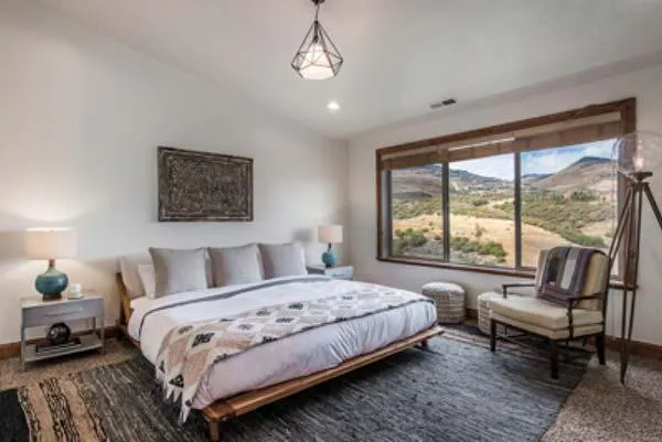 bedroom with large window