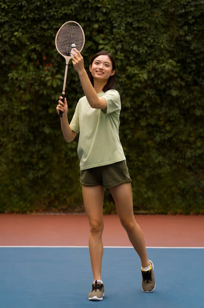 active woman playing tennis outdoors after visiting an acupuncture clinic in cupertino ca.