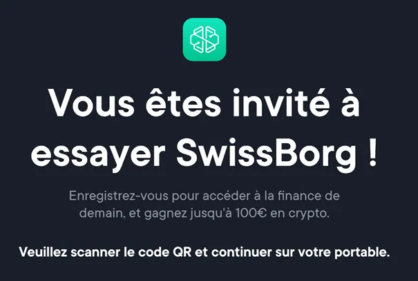 Lien parrainage SwissBorg bonus (2024) de 100€