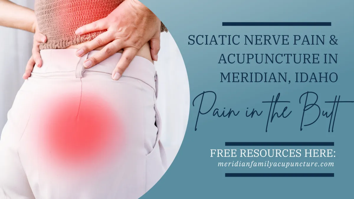 Illustration of sciatic nerve pain radiating from the lower back down the leg