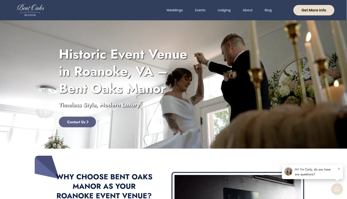 bent oaks manor website