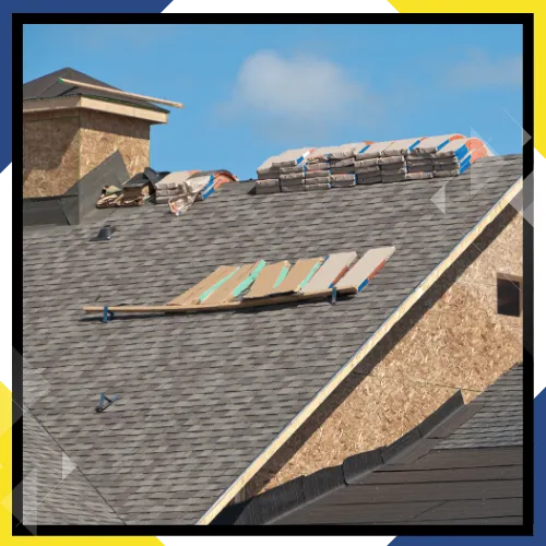 Roofing team working on a home in East Orange, NJ