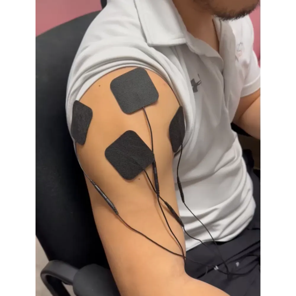 A patient receiving electrical stimulation therapy at Kaizo Health