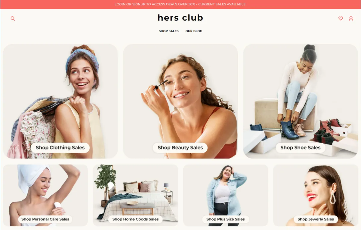 HersClub Website Example