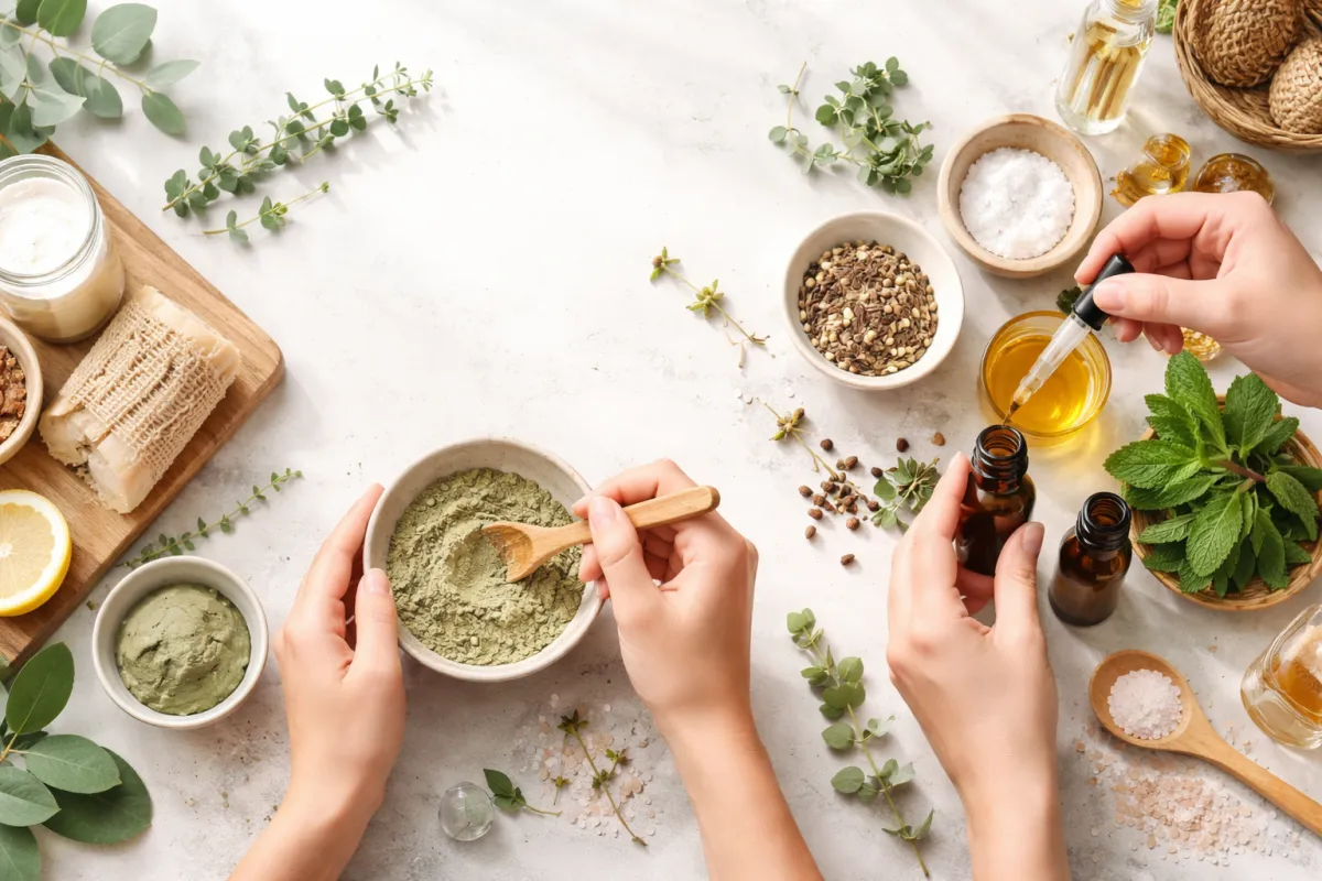 white plastic pump bottle beside pink tulips and gray towel
