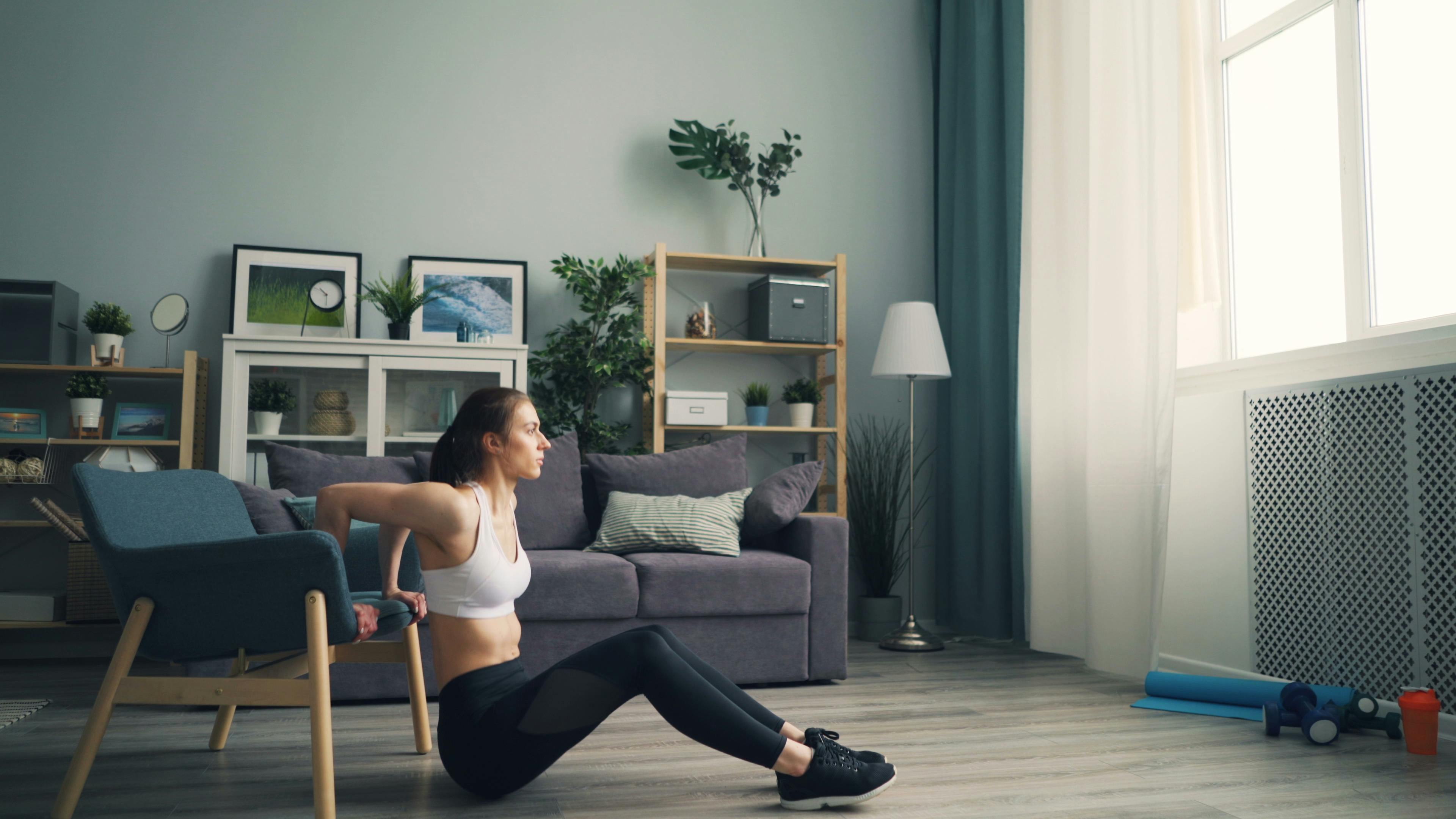 Women working out at home or outdoors, illustrating online/at-home training