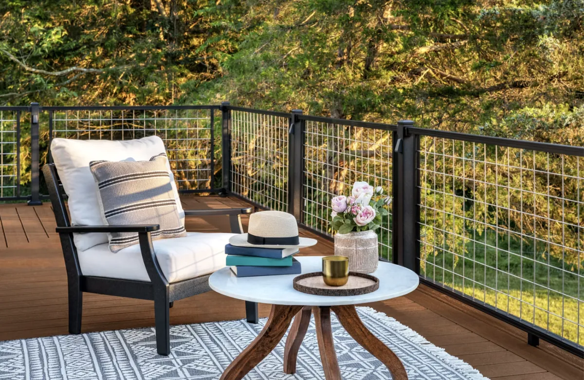mesh railing backyard deck