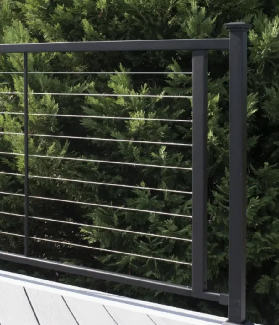 trex mesh railing backyard deck