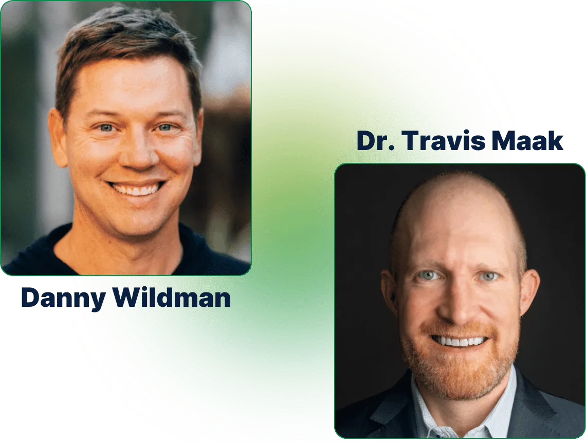 Headshots of Danny Wildman and Dr. Travis Maak from MindRx