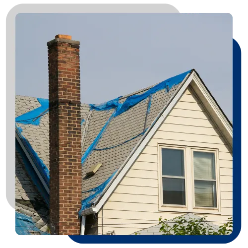 Roof inspection after storm damage on a home in Peoria, Illinois 