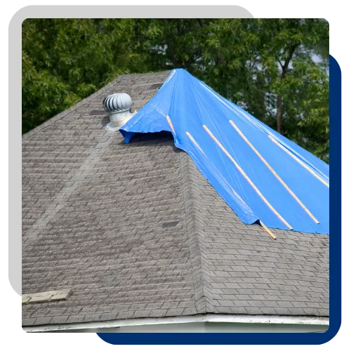 Wind damage shingle repair on a roof in Galesburg 