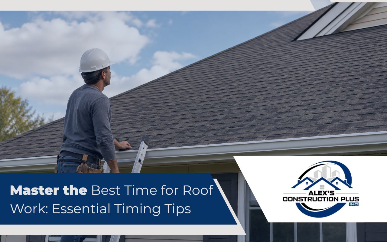 Roofer checking the best time for roof work during mild weather