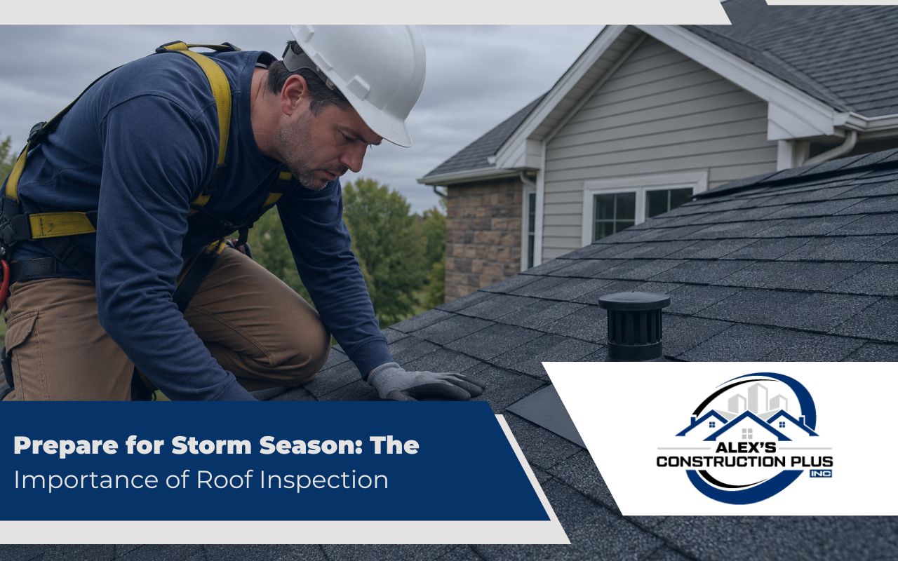 Home roof being prepared before strong rain and wind arrive