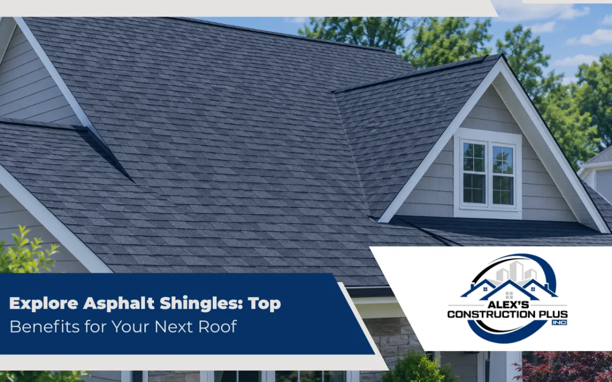 Asphalt shingles installed on a clean residential roof
