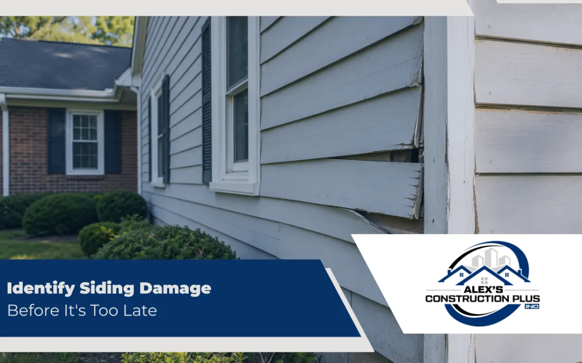 Visible siding damage on a home exterior