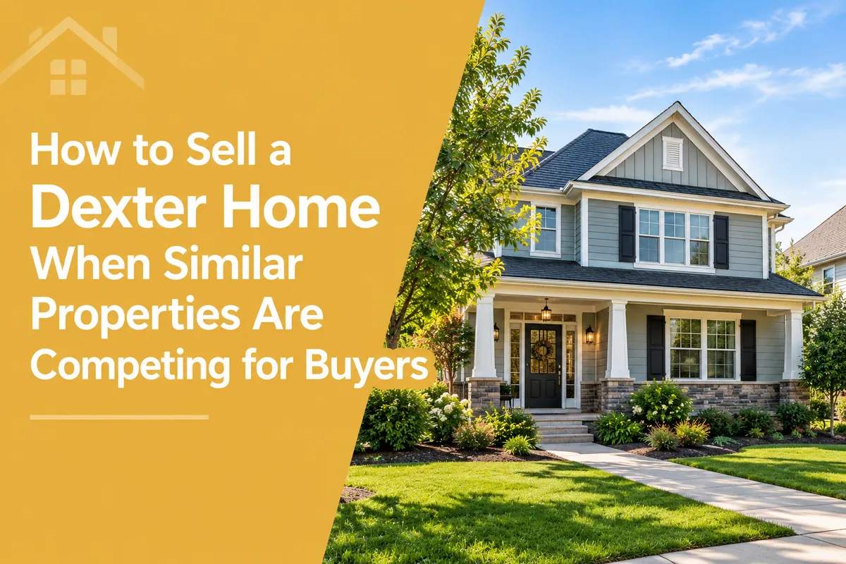 Dexter home with landscaped front yard prepared for sale in a competitive real estate market