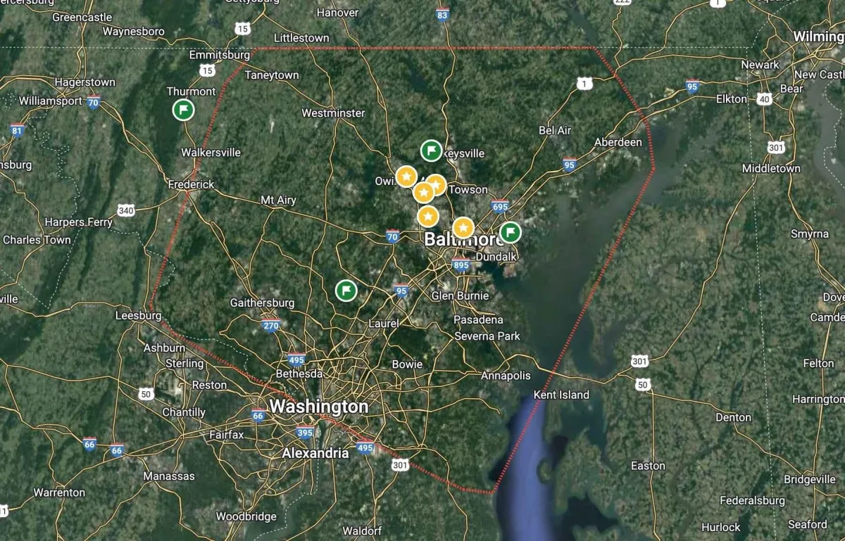 basement waterproofing service area map