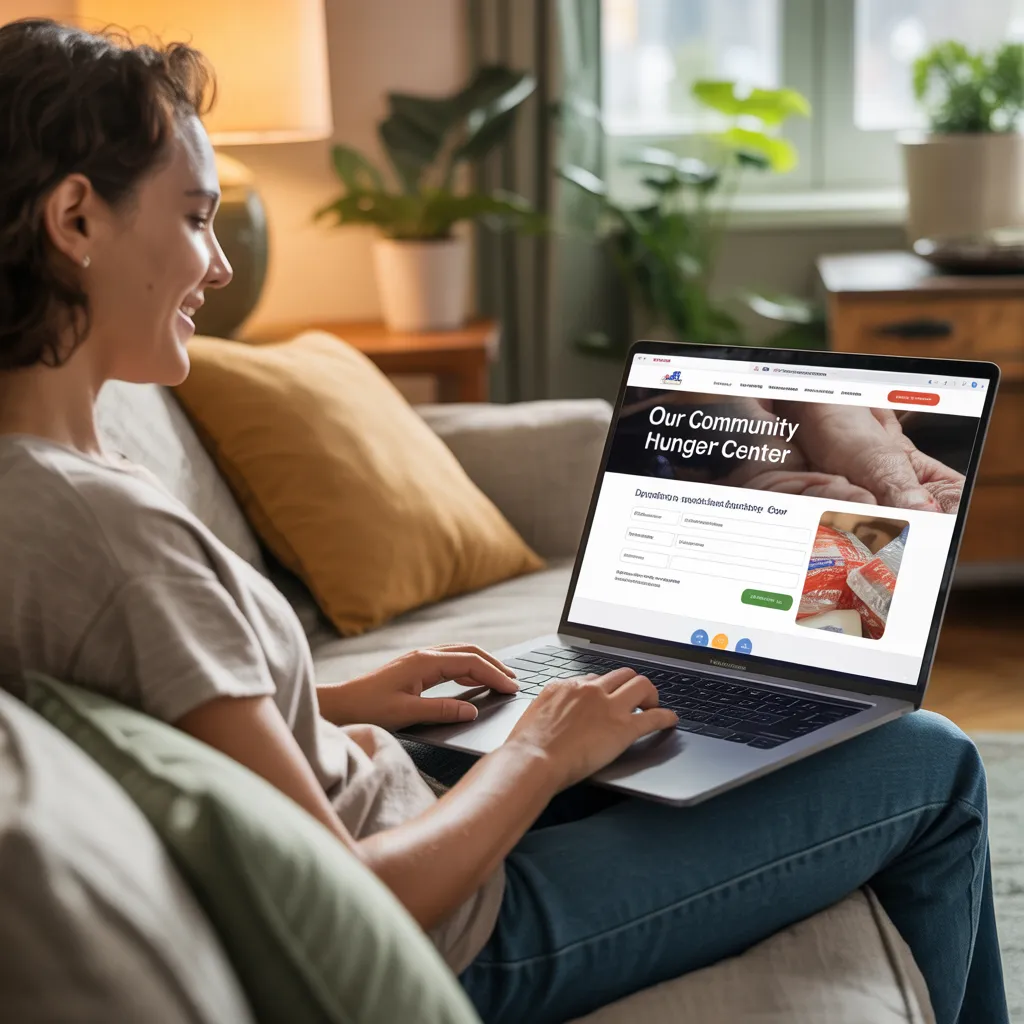 Volunteers serving food to the community