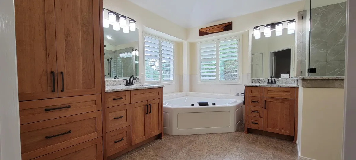 Bathroom in a second home maintained through a professional home management and inspection service by MMI Home Manager