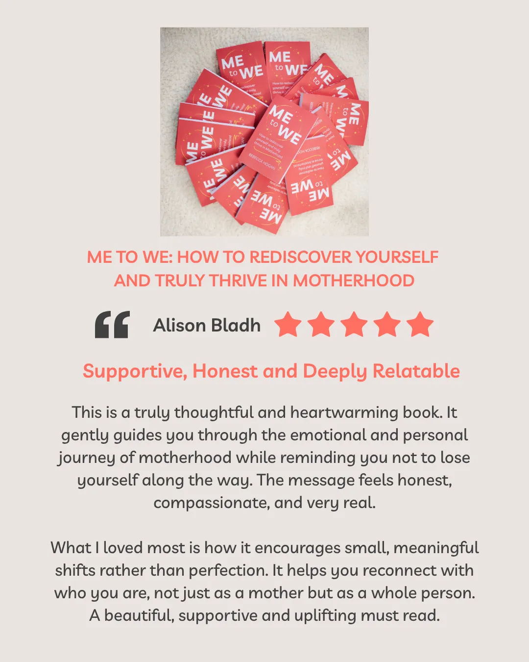 ME to WE: How to rediscover yourself and truly thrive in Motherhood Review