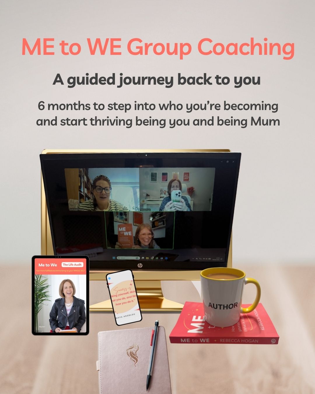 ME to WE Group Coaching - 6 months of gentle, practical group coaching to guide you to clarity, confidence and thriving as your whole self.