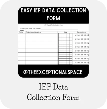 The Exceptional Space Teachers Pay Teachers Easy IEP Data Form