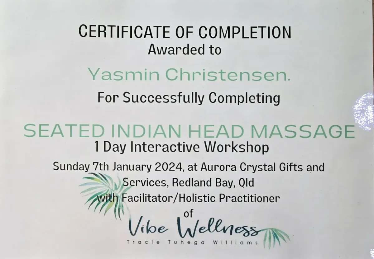Indian Head Massage Certificate