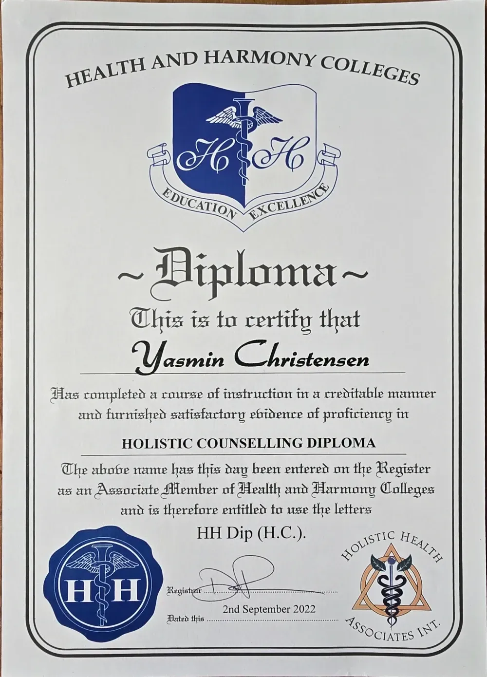 Holistic Counselling Certificate