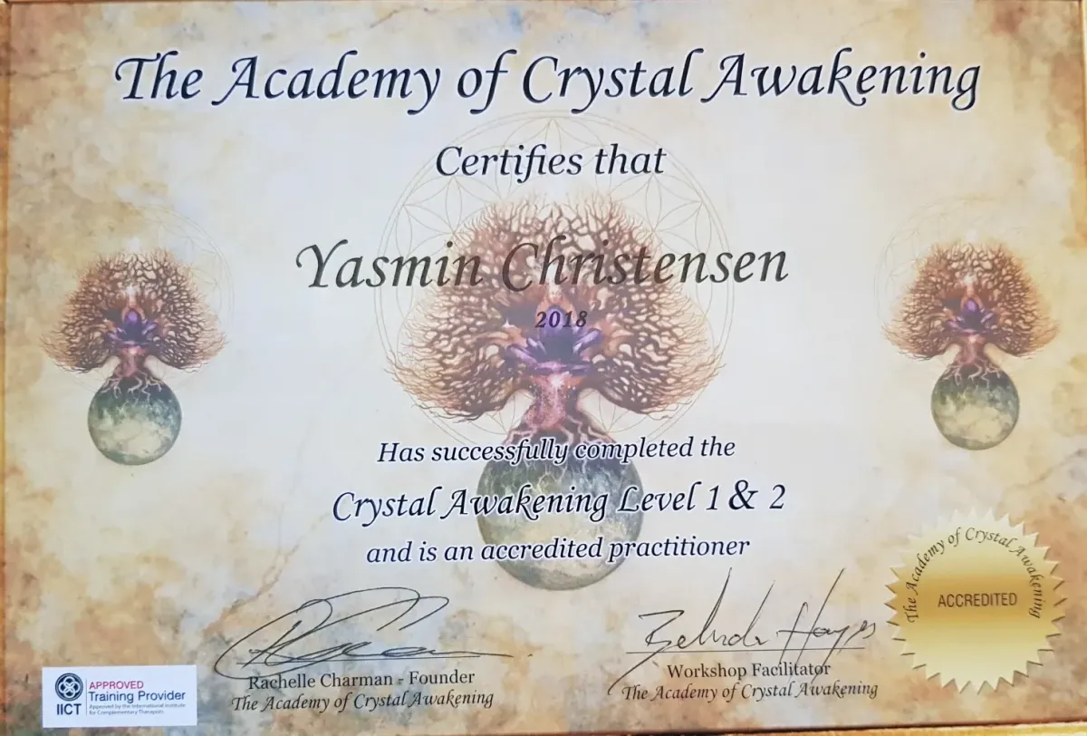 Crystal Awakening L1 & 2 certificate
