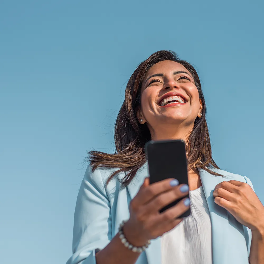Relaxed business woman knowing where she is going with Navitential